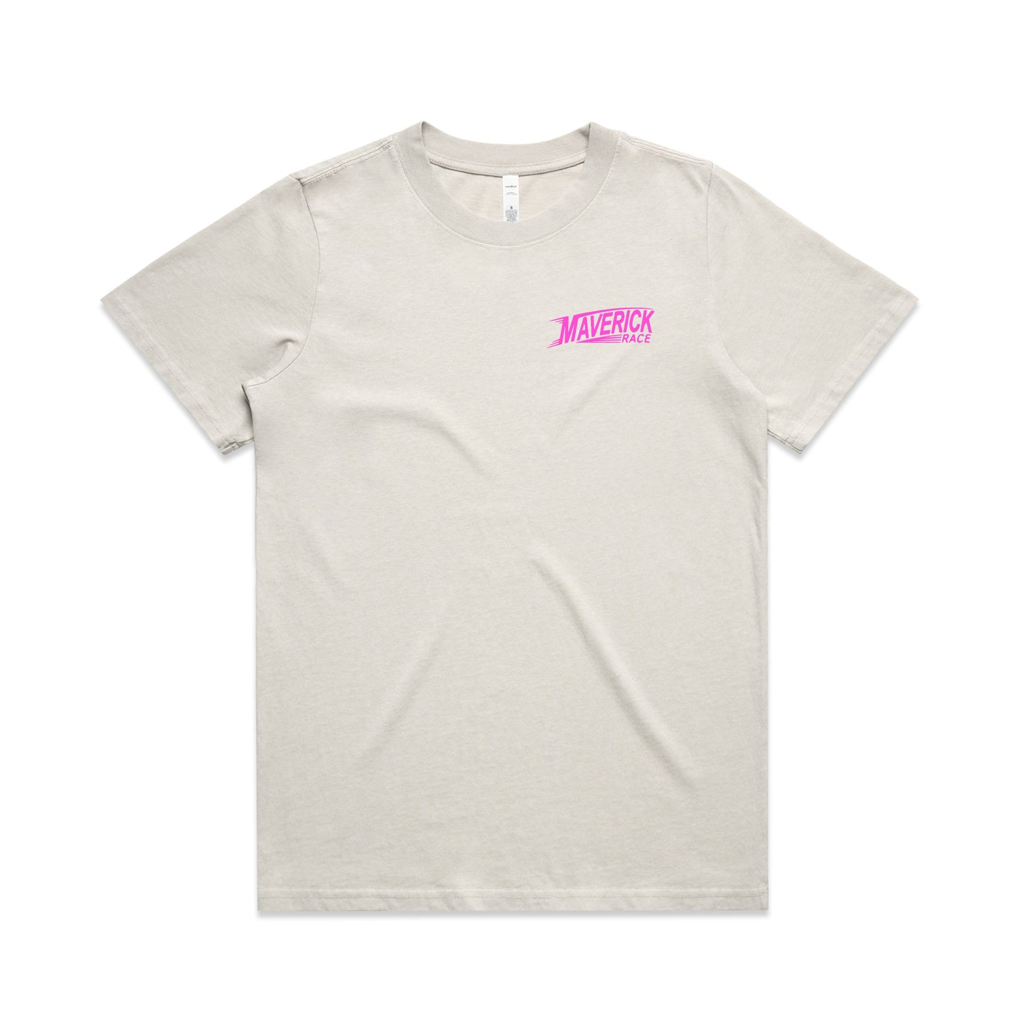 Maverick Steady Eddy Women's Tee - Bone with Pink design