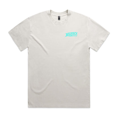 Maverick Steady Eddy Men's Tee - Bone with Blue design