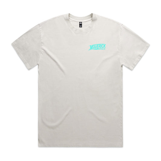 Maverick Steady Eddy Men's Tee - Bone with Blue design