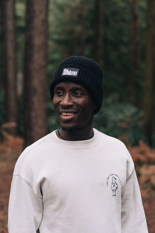 Maverick Ribbed Knit Beanie - Black